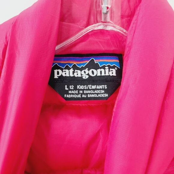 Patagonia Girl's Pink Long Sleeve Winter Padded Puffer Jacket Size L - Picture 5 of 6
